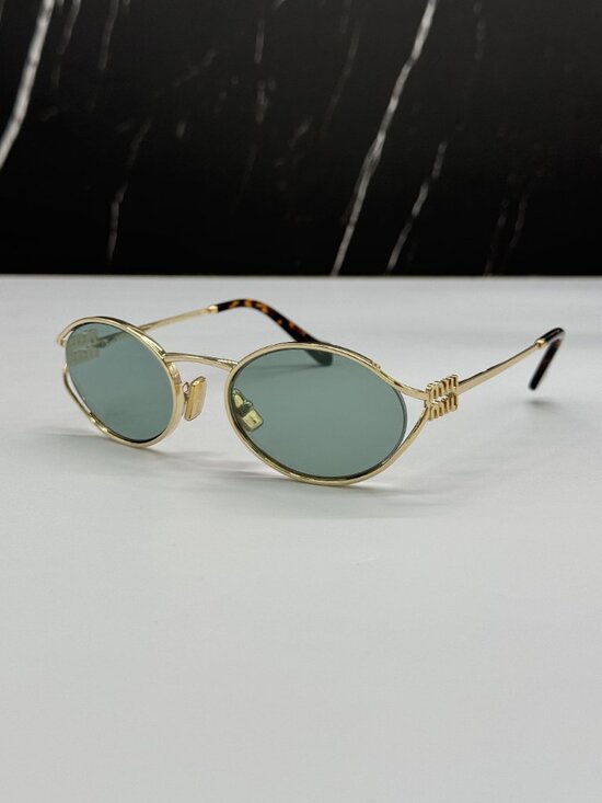 NEW MIU MIU MU52YS 5AK04M MIU MIU GOLD GREEN SUNGLASSES MU 52YS 5AK04M main image 5